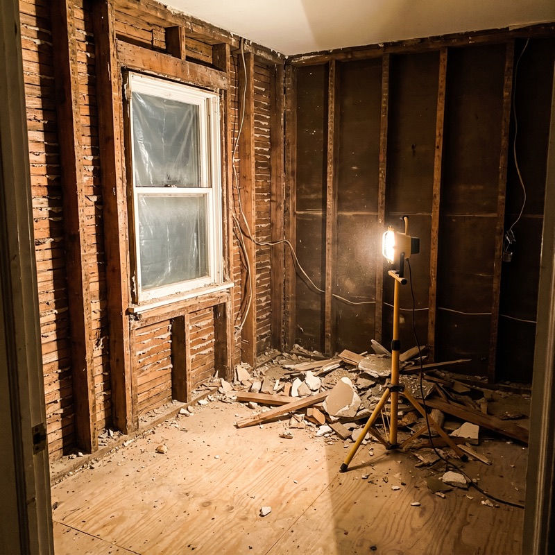 Room corner at demolition